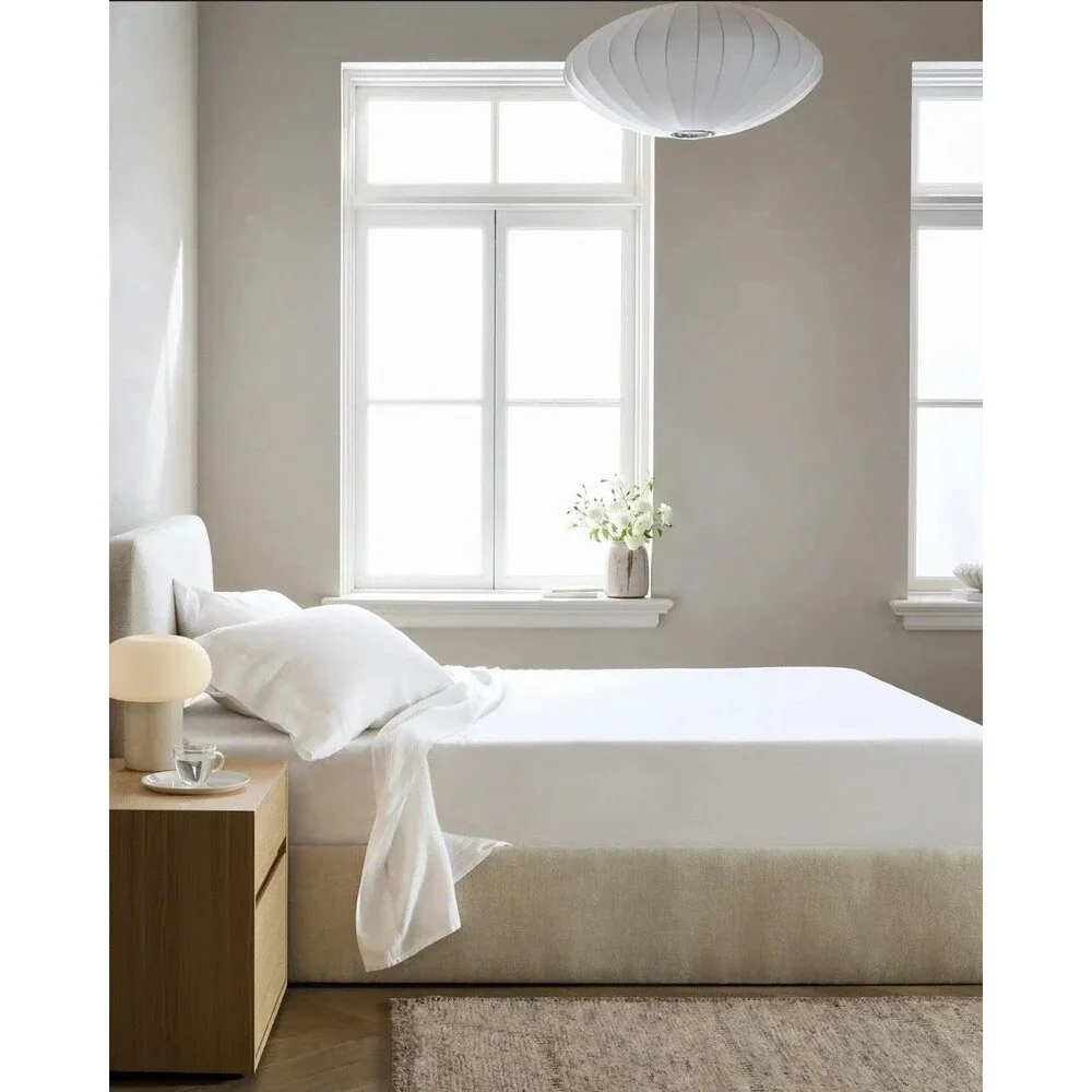 Quince European Linen Sheet Set King White 100% Flax Linen NWT $204 Retail